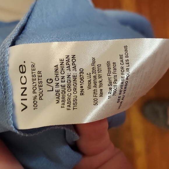 Vince Tiered Asymmetric Midi Satin Dress In Blue - Picture 12 of 12